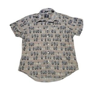 Abercrombie & Fitch Men XXL Muscle Fit Short Sleeve Pineapple Button Down Shirt